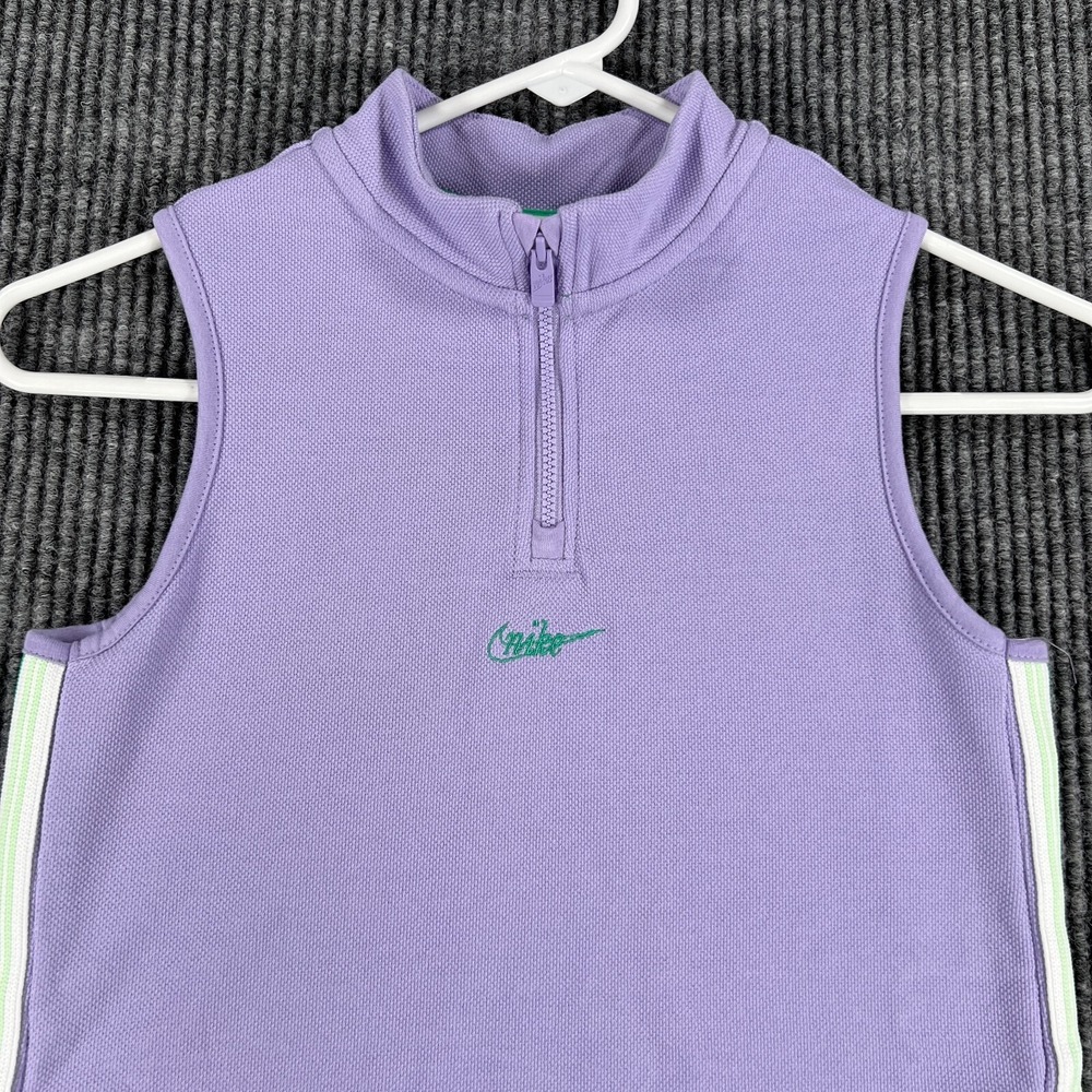 Nike Sportswear Dress Girls Youth Medium Purple Sleeveless 1/4 Zip Mock Neck New